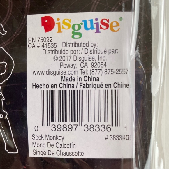 NWT Kids Sock Monkey Costume size Large 10-12 - Picture 5 of 6